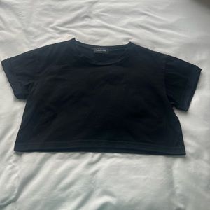 White fox boutique black crop top